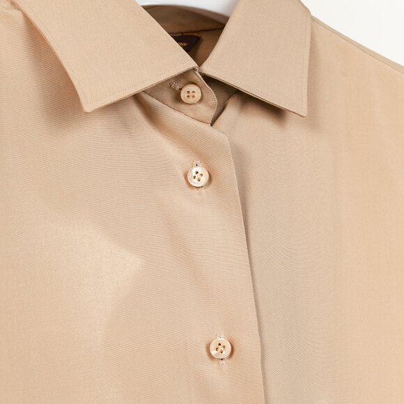 Loro Piana Tan Silk Buttoned Long-Sleeve Shirt - Picture 6 of 10